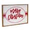 27.5" White & Red Merry Christmas Sign Holiday Décor